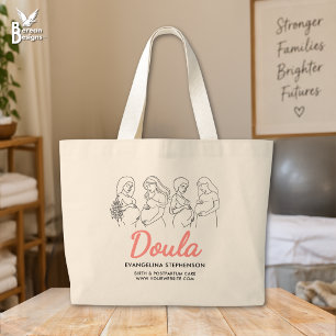 Grand Tote Bag Sage-femme personnalisée Naissance personnalisée P