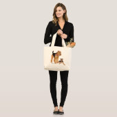 Grand Tote Bag Saint Valentin Amour de Chiots (Devant (modèle))