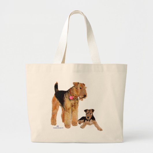 Grand Tote Bag Saint Valentin Amour de Chiots (Devant)