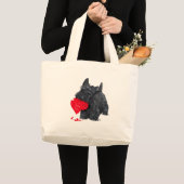 Grand Tote Bag Saint-Valentin Terrier Écossais (Devant (produit))