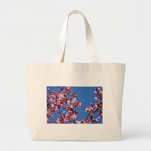 Grand Tote Bag Sakura Cerry Blossoms Touché Bleu (Devant)