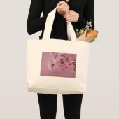 Grand Tote Bag Sakura Cherry Blossoms rose pâle Réflexions (Devant (produit))