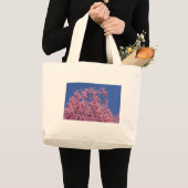 Grand Tote Bag Sakura Cherry Fleurit Dans Le Bleu (Devant (produit))
