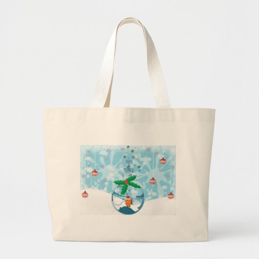 Grand Tote Bag Sale de poisson de Noël (Devant)