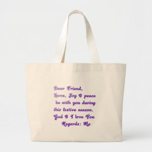 Grand Tote Bag Salutation de la saison festive "Cher ami"