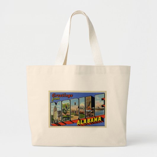 Grand Tote Bag Salutations d'Alabama mobile (Devant)