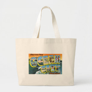 Grand Tote Bag Salutations de ville d'océan, New Jersey !