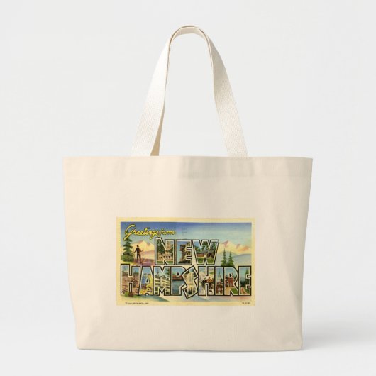 Grand Tote Bag Salutations Du New Hampshire (Devant)