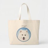 Grand Tote Bag Samoyed Puppy Peinture blanc mignonne Original Chi (Devant)