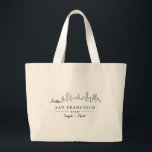 Grand Tote Bag San Francisco Wedding Welcome Bag<br><div class="desc">A custom designed SAN FRANCISCO City skyline ...  replace with names & wedding date !</div>