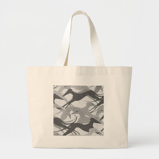 Grand Tote Bag Sautant le noir de chiens - gris (Devant)