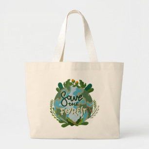 Grand Tote Bag Sauvez la forêt