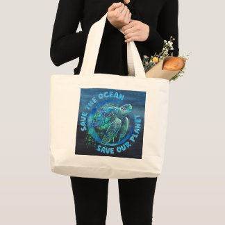 Grand Tote Bag Sauvez La Planète