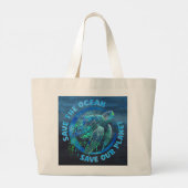 Grand Tote Bag Sauvez La Planète (Dos)