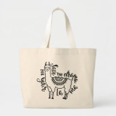 Grand Tote Bag Sauvez le drame pour votre lama (Devant)