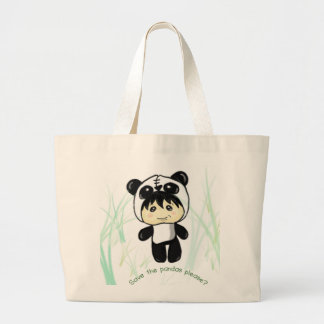 Grand Tote Bag Sauvez les pandas satisfont ?