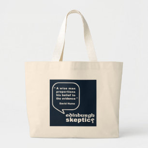 Grand Tote Bag Sceptiques d'Edimbourg - citation de Hume