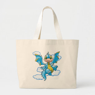 Grand Tote Bag Scorchio bleu avec sa tête dans les nuages