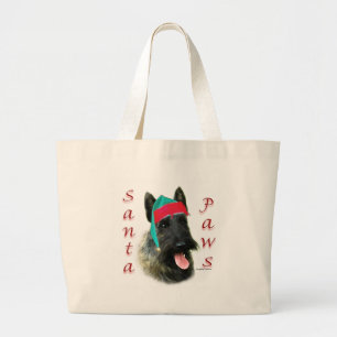 Grand Tote Bag Scottish Terrier (brindle) Père Noël Paws
