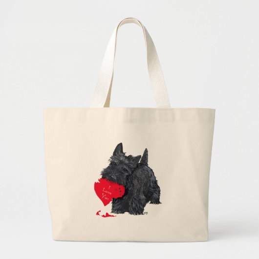 Grand Tote Bag Scottish Terrier Valentine (Devant)