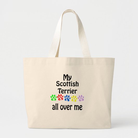 Grand Tote Bag Scottish Terrier Walks Design (Devant)