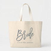 Grand Tote Bag Script Dusty Blue Bride (Devant)