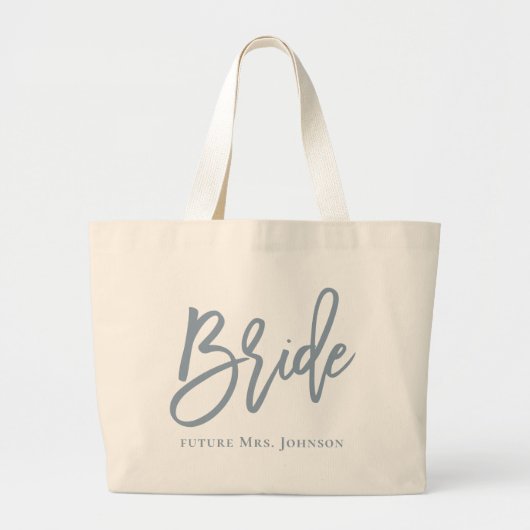 Grand Tote Bag Script Dusty Blue Bride (Devant)