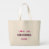 Grand Tote Bag Script grand-mère personnalisé (Dos)