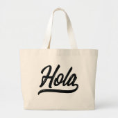 Grand Tote Bag Script Hola (Noir) (Devant)