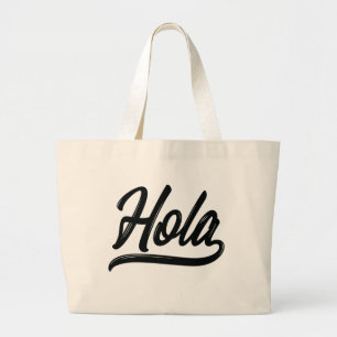 Grand Tote Bag Script Hola (Noir)