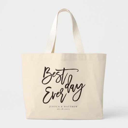 Grand Tote Bag Script meilleur journee de tous les temps (Devant)