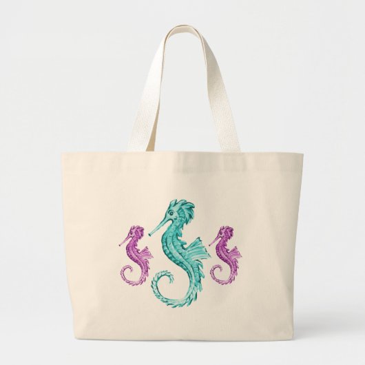 Grand Tote Bag Seahorse fourre-tout (Devant)