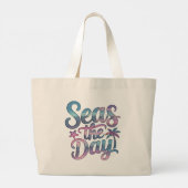 Grand Tote Bag Seas the Day Tropical Beach Summer Sailing Fun (Dos)