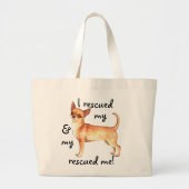 Grand Tote Bag Secourir Chihuahua (Devant)
