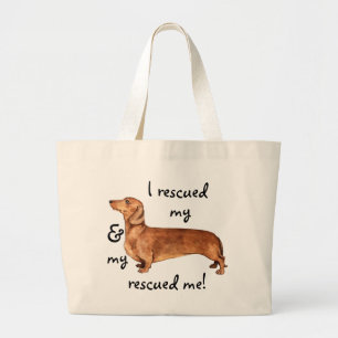 Grand Tote Bag Secourir Dachshund
