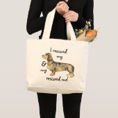 Grand Tote Bag Secourir Dachshund À poils durs (Devant (produit))
