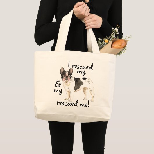 Grand Tote Bag Secourir Frenchie (Devant (produit))