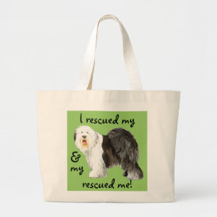 Grand Tote Bag Secourir Old English Sheepdog
