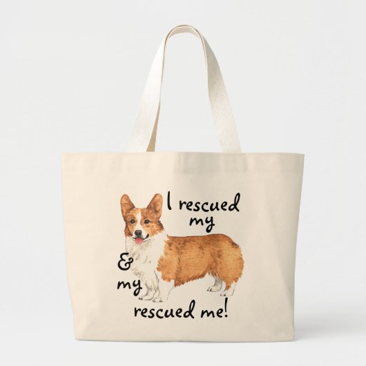 Grand Tote Bag Secourir Pembroke Welsh Corgi (Devant)