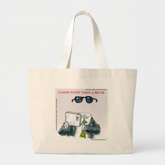 Grand Tote Bag Selfie invisible drôle (Devant)