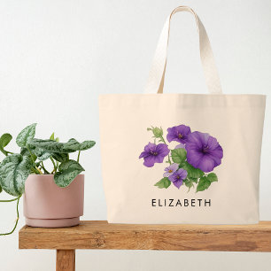 Grand Tote Bag Septembre Mois de naissance Fleur Cadeau personnal