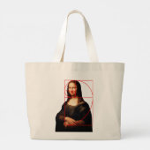 Grand Tote Bag Séquence Leonardo da Vinci Mona Lisa Fibonacci (Dos)