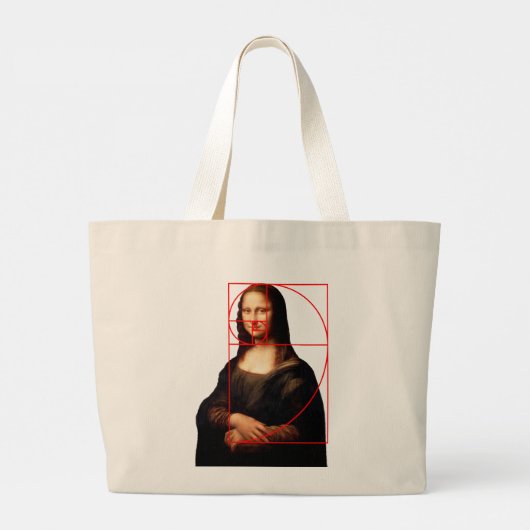 Grand Tote Bag Séquence Leonardo da Vinci Mona Lisa Fibonacci (Dos)