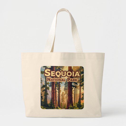 Grand Tote Bag Sequoia National Park California Tree Retro (Devant)