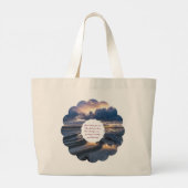 Grand Tote Bag Serene Dusk sur une plage (Dos)