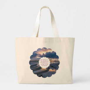 Grand Tote Bag Serene Dusk sur une plage