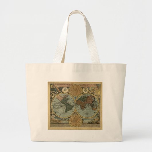 Grand Tote Bag Série de cartes antiques (Devant)