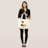 Grand Tote Bag Série de vin et de fromage (Devant (modèle))