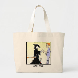 Grand Tote Bag Seules les poules craignent le faucheur drôle