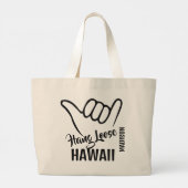 Grand Tote Bag Shaka du nom et de l'emplacement personnalisés (Dos)